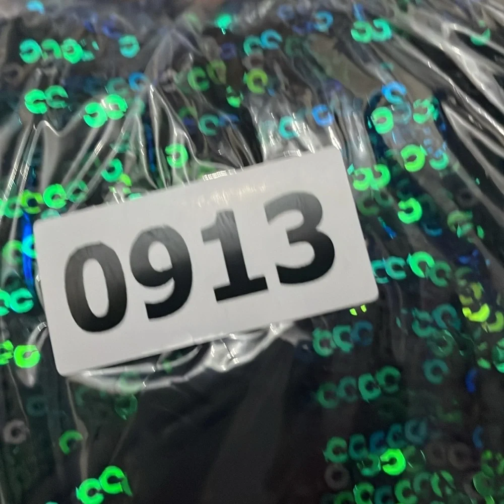 NEW‎ Green Iridescent Sequin Wide-Leg Jumpsuit